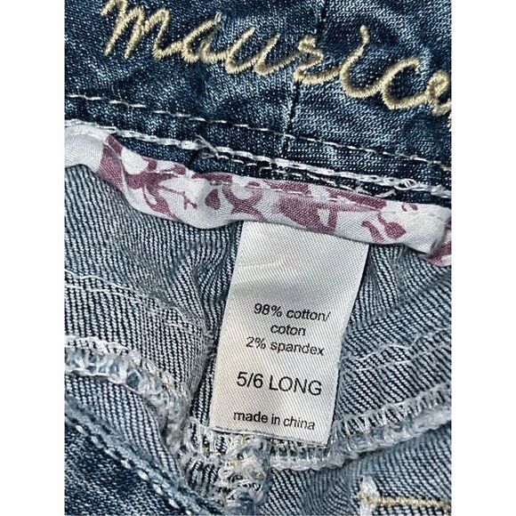 Maurices Light Wash Faded Denim Capris Size 5/6 Long 28x25 #36 - Picture 4 of 6